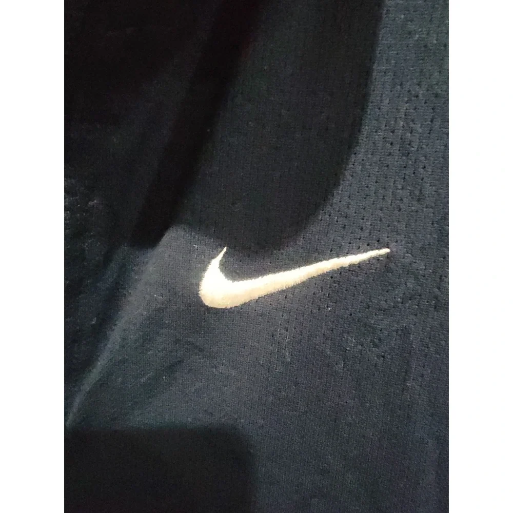 Nike Mens XL Track Jacket Navy Blue Full Zip Striped Mock Neck Training‎ 392474
